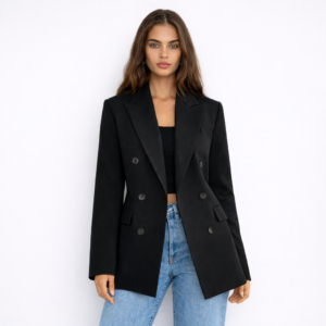 Myla Oversized Faux Leather Blazer JacketBlack